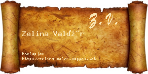 Zelina Valér névjegykártya